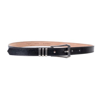 Givenchy Size Small Black Three Bar Metal Buckle Thin Belt