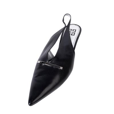 Givenchy Size 39.5 Black Leather Pointy Toe