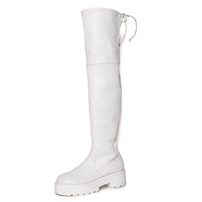 Stuart Weitzman Size 5.5 White Leather Boots