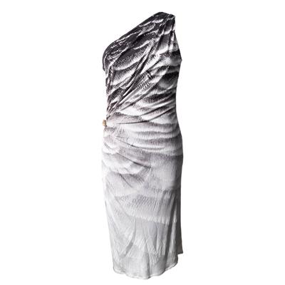 Roberto Cavalli Size 44 One Shoulder Cutout Short Dress