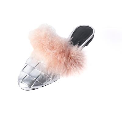 Marco De Vicenzo Size 37 Pink Feather Slides 