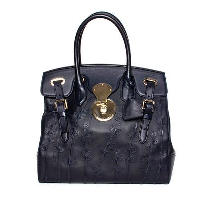Ralph Lauren Navy Leather Ricky Handbag