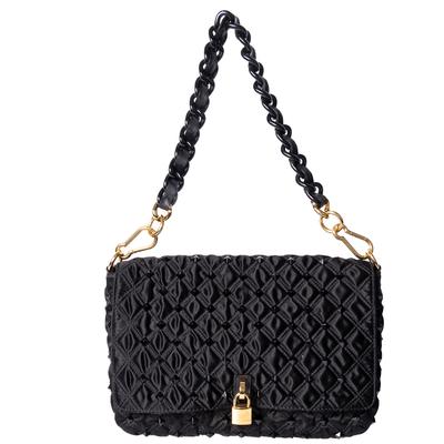 Marc Jacobs Black Studded Quilted Flap Handbag