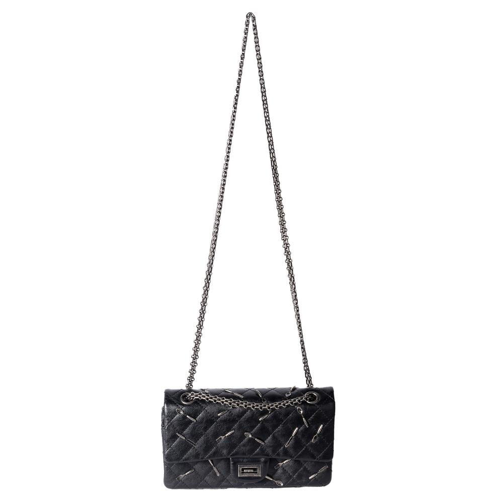  Chanel Black Brasserie Charms Reissue Handbag