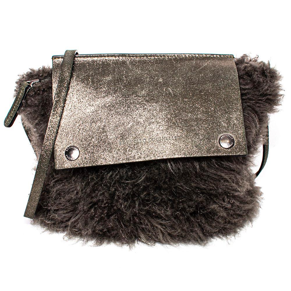  Brunello Cucinelli Grey Lambswool Handbag