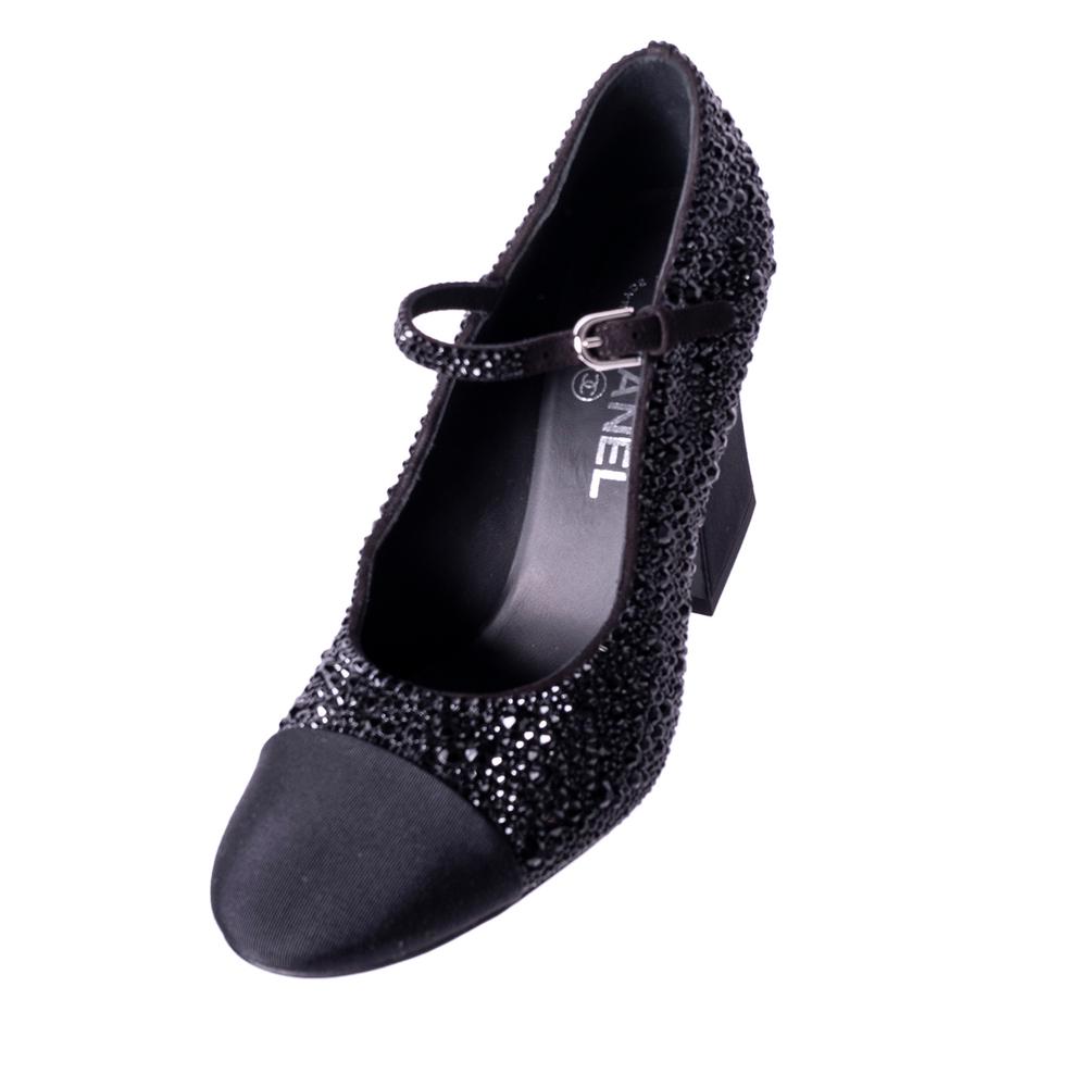  Chanel Size 39 Black 2022 Strass Mary Jane Heels