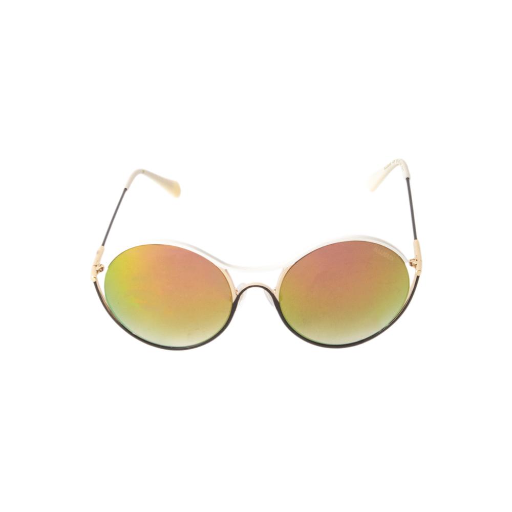  Balmain Cream Round Mirror Lens Sunglasses