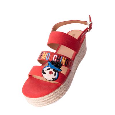 Love Moschino Size 40 Red Platform Espadrille Sandals
