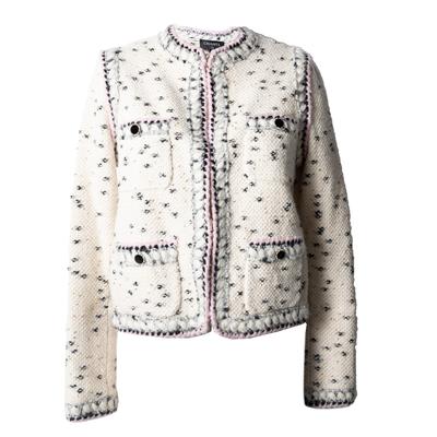 Chanel Size 34 Off White 2021 Spotted Jacket