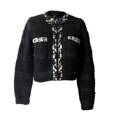 Chanel Size 34 Black 2020 Beaded Cropped Cardigan