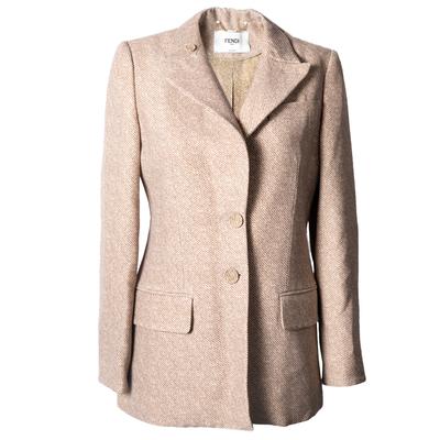 Fendi Size 40 Brown 2023 Herringbone Jacket