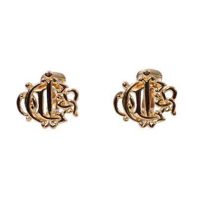 Christian Dior Vintage Monogram Clip Earrings 