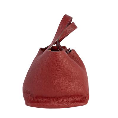 Hermes Red Picotin Leather Bucket Bag