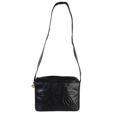 Chanel Black Vintage Triple CC Caviar Tassel Handbag