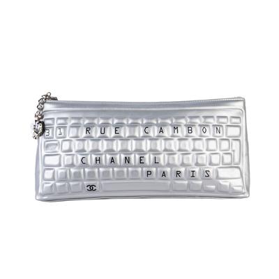 Chanel Silver Limited Edition Keyboard Clutch