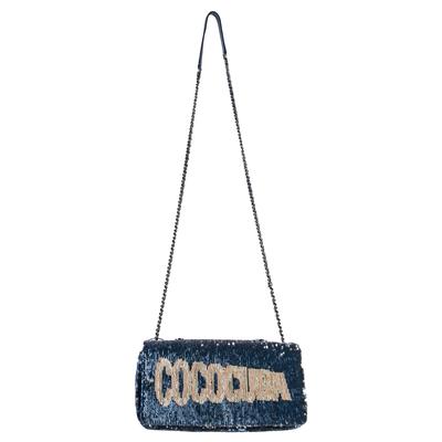 Chanel Blue Sequin Coco Cuba Logo Handbag