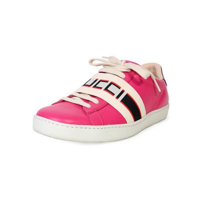 Gucci Size 38 Ace Logo Strap Sneakers