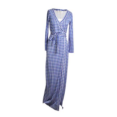 DVF Size 6 Gingham Belted Maxi Dress