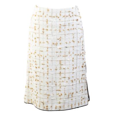  Chanel Size 36 White 2019 Side Zip Skirt