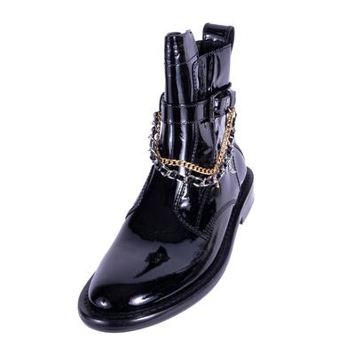 Zadig & Voltaire Size 40 Black Patent Leather Dual Chain Boots