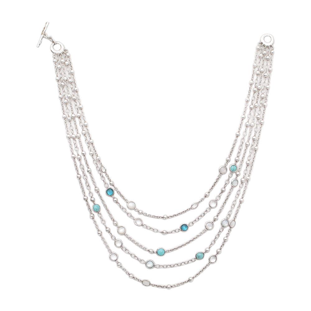 Ippolita Turquoise Quartz And Mother Of Pearl Silver Necklace