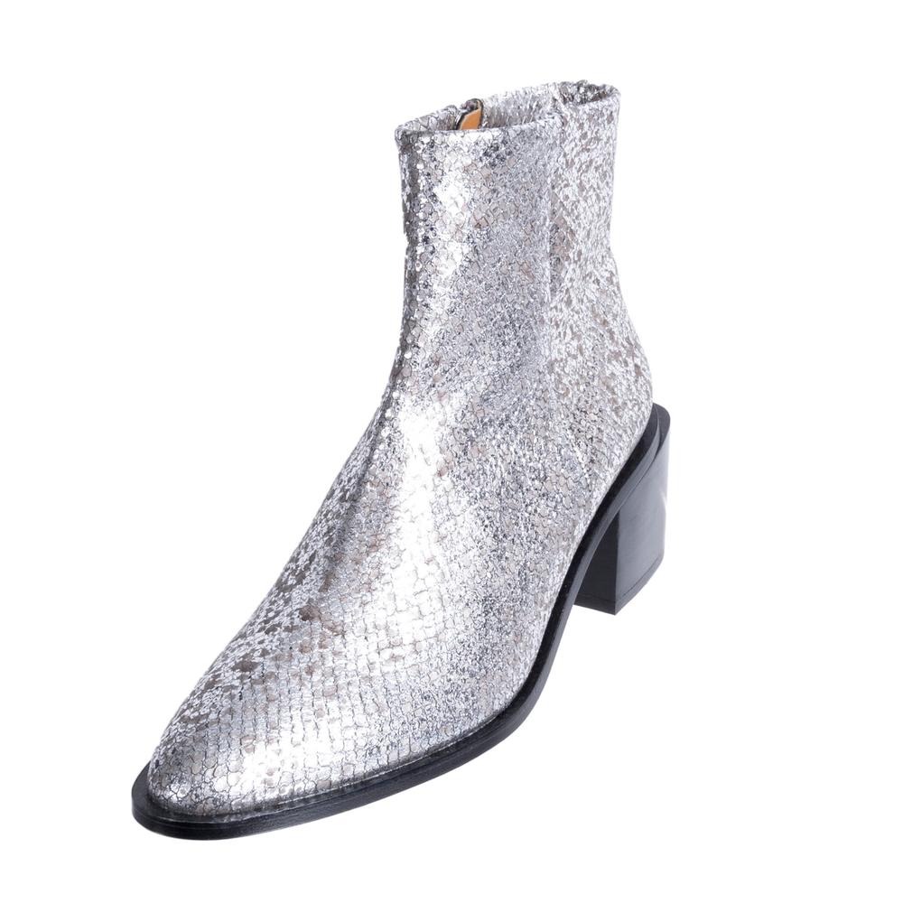  Robert Clergerie Size 37.5 Silver Metallic Boots