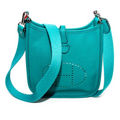 Hermes Turquoise Evelyne TPM Crossbody Bag