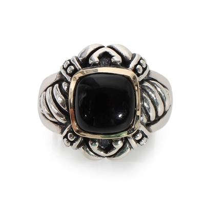 Sterling Onyx Size 7  Ring 