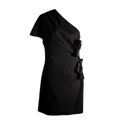 Saint Laurent Size 42 Black Side Bow Dress