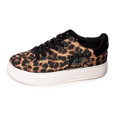 Kurt Geiger Size 40 Brown Cheetah Print Sneakers