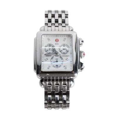 Michele Silver Deco Watch