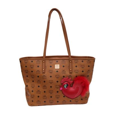 MCM Bird Embroidered Tote