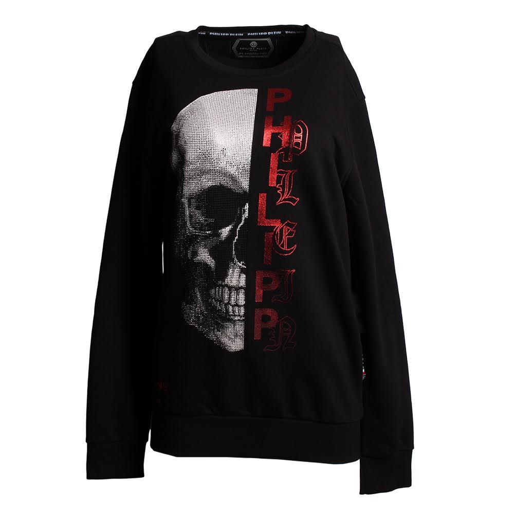  Philipp Plein Size Small Platinum Cut Skull Sweatshirt