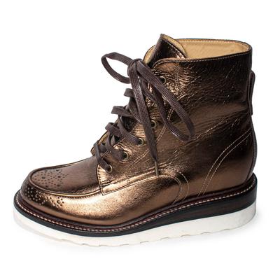 Angela Scott Size 37 Bronze Leather Boots