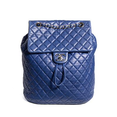 Chanel Blue Quilted Leather Backpack