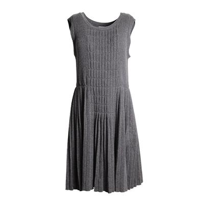 Chanel Size 40 Vintage Pleated Knit Dress