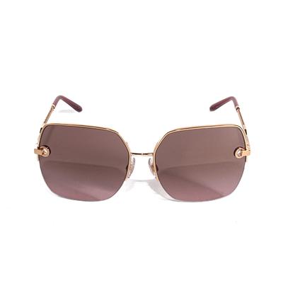 Dolce & Gabbana Rose Gold Squared Metal Framed Sunglasses