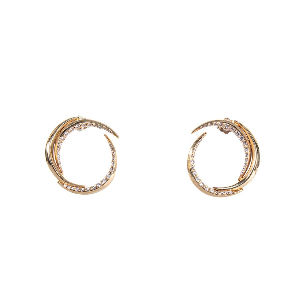  14k Gold Diamond Disc Earrings