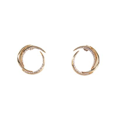 14K Gold Diamond Disc Earrings