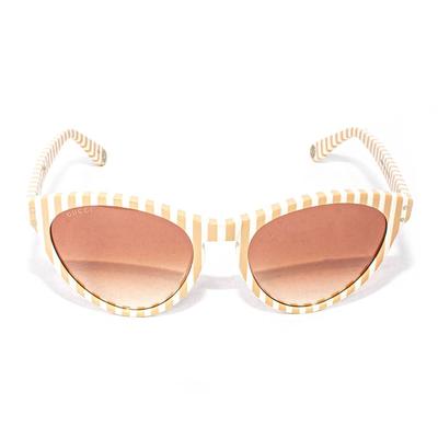 Gucci Tan Striped Sunglasses