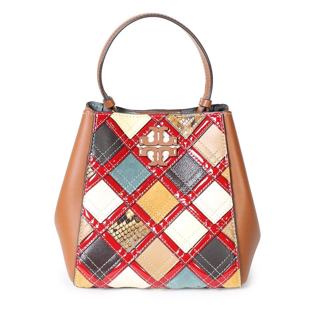  Tory Burch Mcgraw Exotic Patchwork Bucket Bag