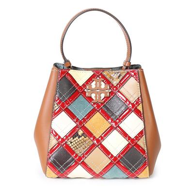 Tory Burch McGraw Exotic Patchwork Bucket Bag