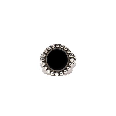 925 Caviar Onyx Size 7 Round Ring