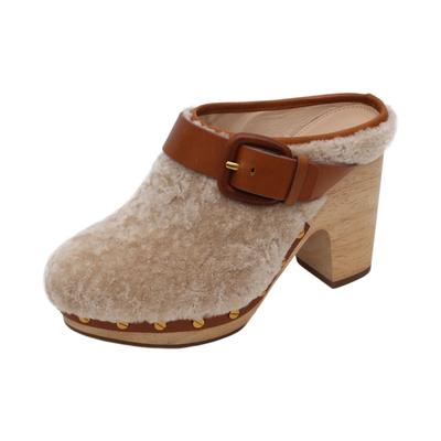 Veronica Beard Size 6 Fur Clogs Mules Shoes