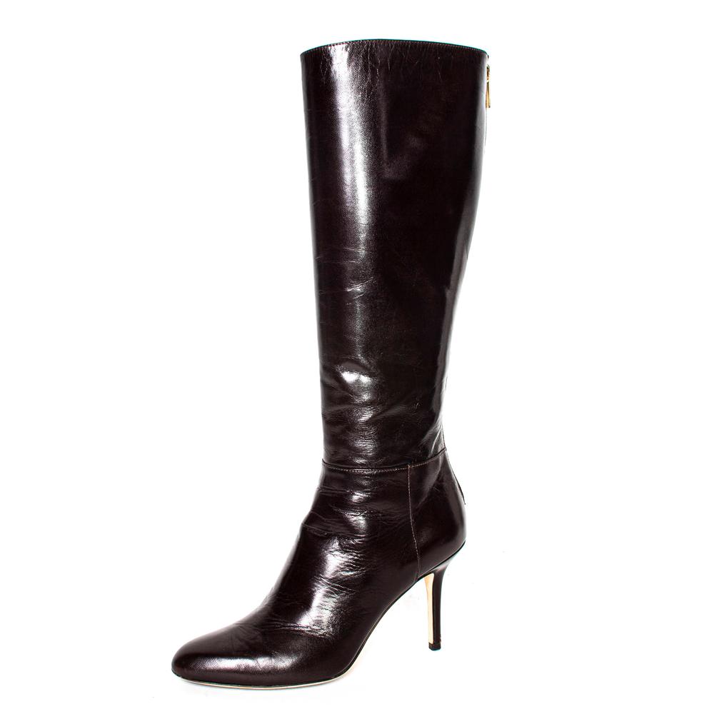  Jimmy Choo Size 36.5 Brown Leather Boots