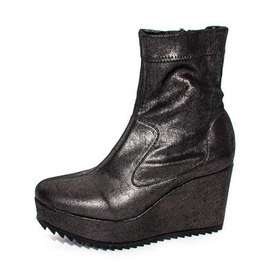 Pedro Garcia Size 5 Black Leather Wedge Boots