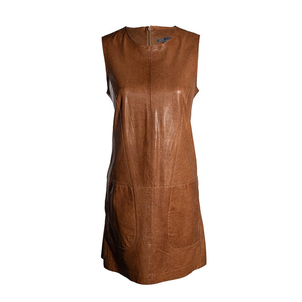  Vince Size 6 Brown Leather Dress