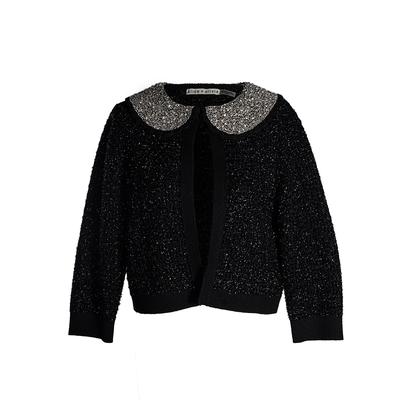 Alice & Olivia Size XL Black Sequins Collar Jacket