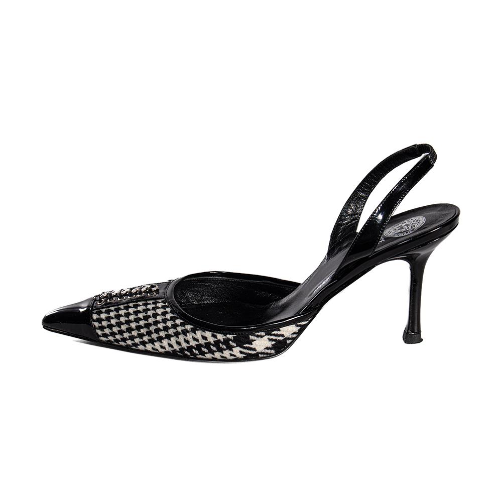  Versace Size 37.5 Black High Heels