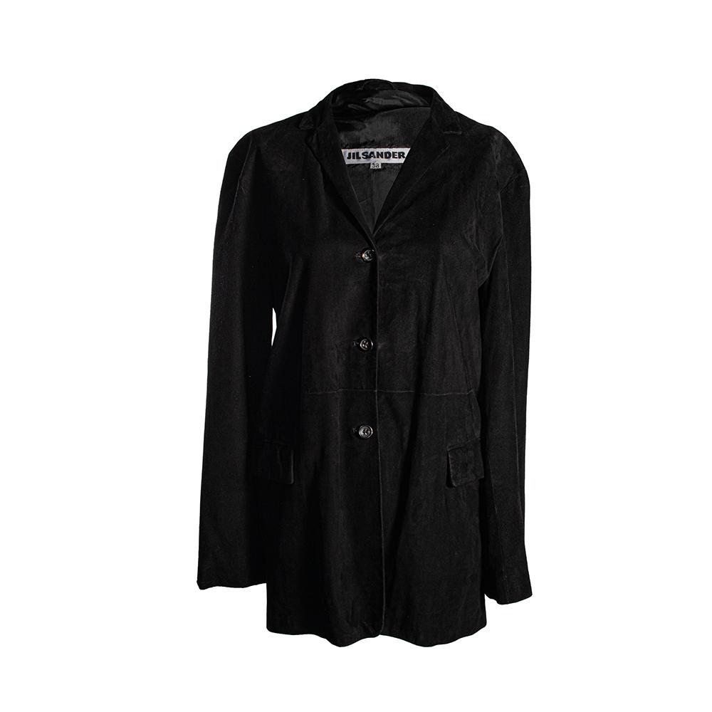 Jill Sander Size 38 Black Suede Leather Jacket